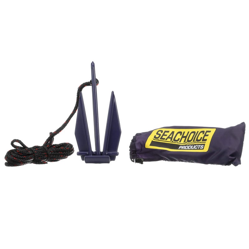 Seachoice PWC Fluke Anchor Kit, Vinyl Coated Fluke Anchor, 25 Ft. Anchor Line and Storage Bag - Image 2
